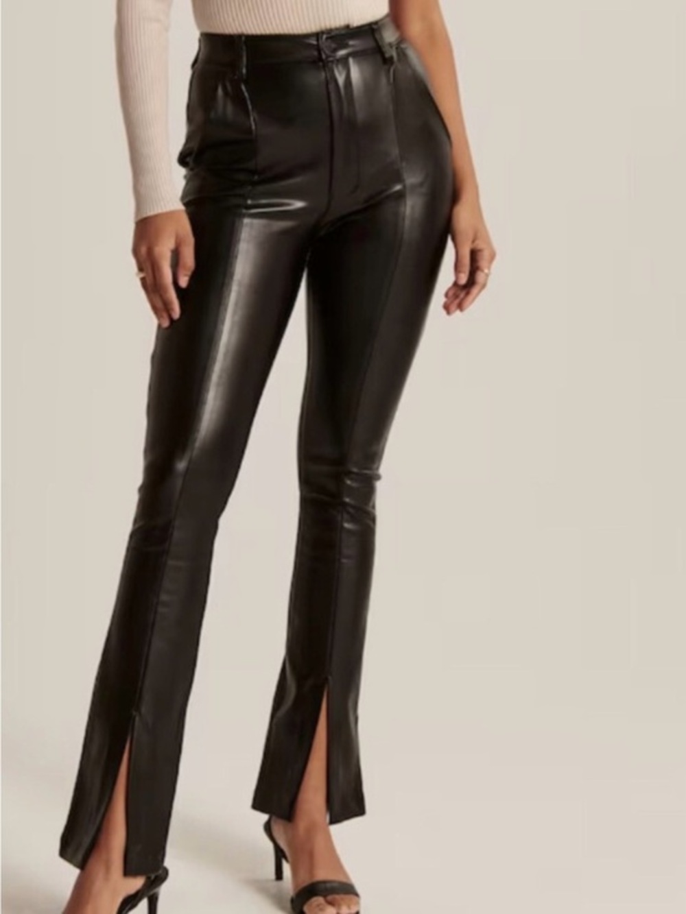 Abercrombie & Fitch Black Faux Leather Pants